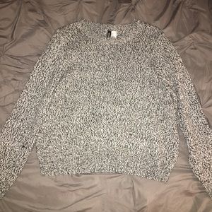 Black and White H&M Cropped Sweater
